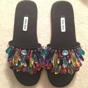 Miu Miu Embellished Slides
